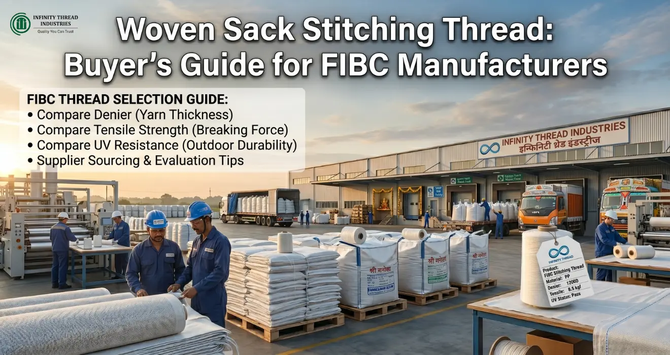 Woven Sack Stitching Thread guide for FIBC manufacturers by Infinity Thread Industries with industrial thread production