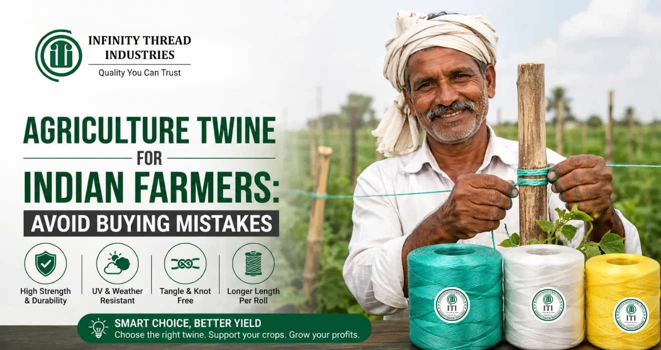 Agriculture Twine for Indian Farmers by Infinity Thread Industries offering durable UV-resistant crop support twine.