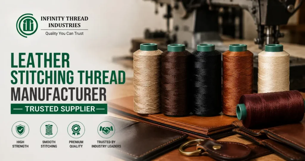 Leather Stitching Thread Manufacturer Infinity Thread Industries offering premium leather stitching thread for durable stitching.