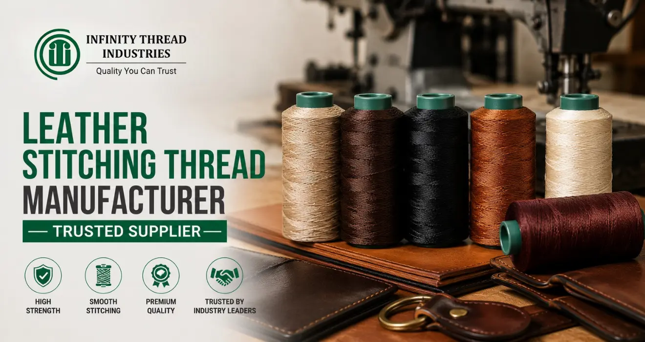 Leather Stitching Thread Manufacturer Infinity Thread Industries offering premium leather stitching thread for durable stitching.