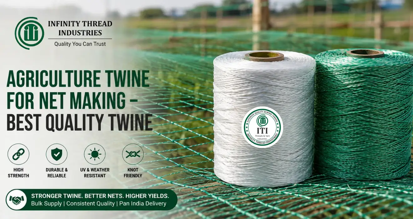 Agriculture twine for net making by Infinity Thread Industries, offering strong, durable twine for reliable agricultural nets.