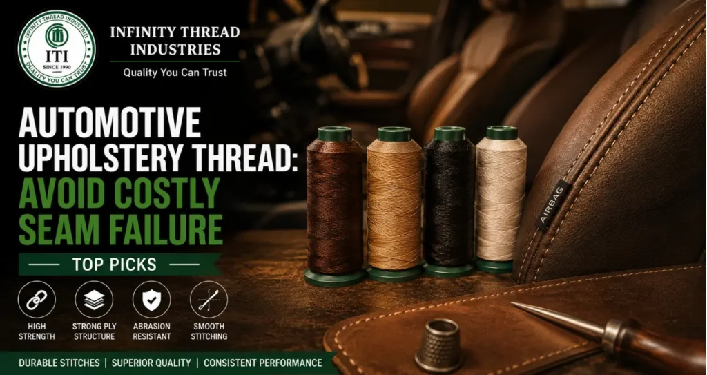 Automotive upholstery thread for durable, abrasion-resistant seams, featured by Infinity Thread Industries