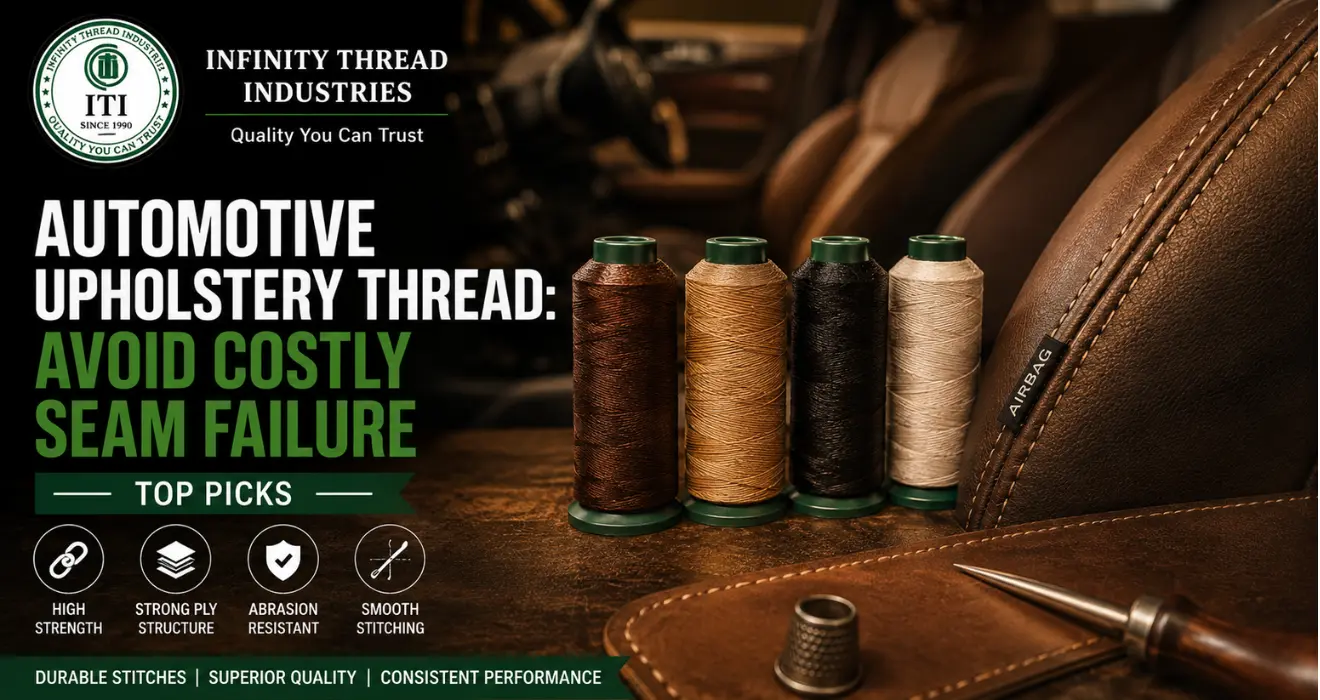 Automotive upholstery thread for durable, abrasion-resistant seams, featured by Infinity Thread Industries
