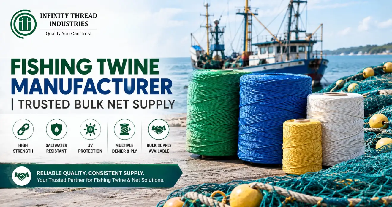 Fishing twine manufacturer Infinity Thread Industries supplying high-strength twine for bulk fishing net applications